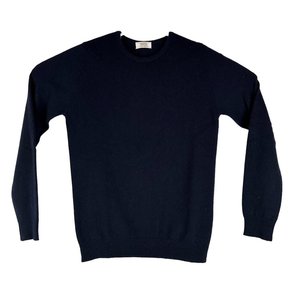 Mark & Spencer 100% Cashmere Navy Blue Crew Neck Sweater Womens Size 8 Soft